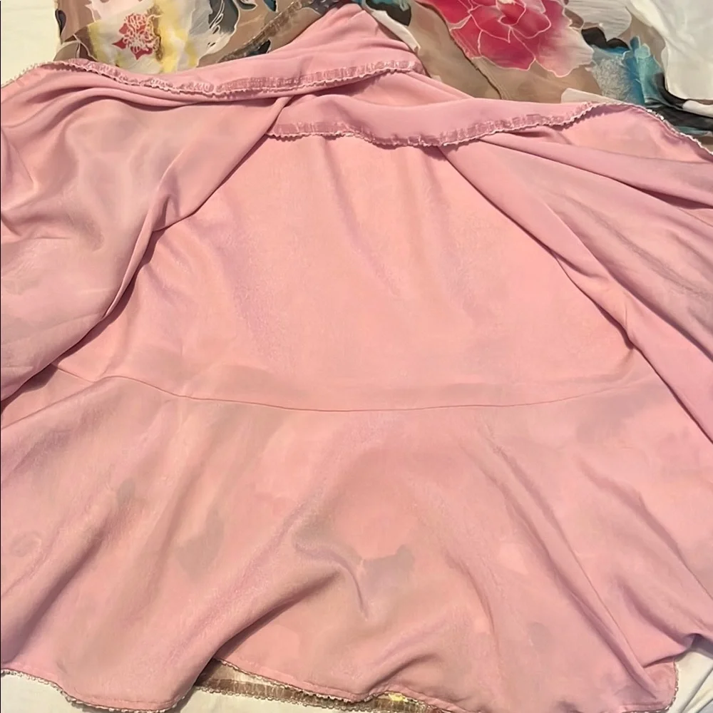 Badgley Mischka NEW Reversible Floral/Pink Asymmetrical Wrap Skirt RARE … - Picture 7 of 16